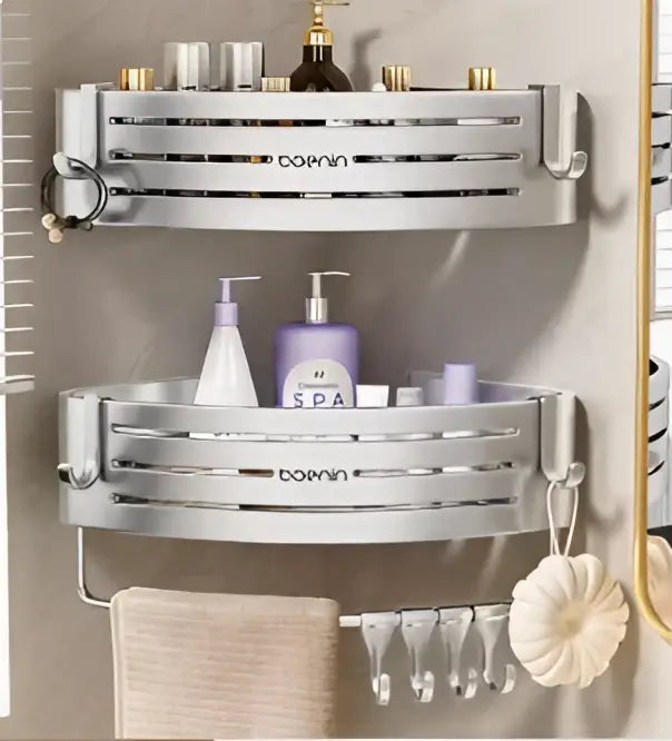Silver Corner Shelf Caddy