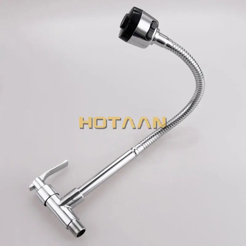 Silver Brass Kitchen Faucet