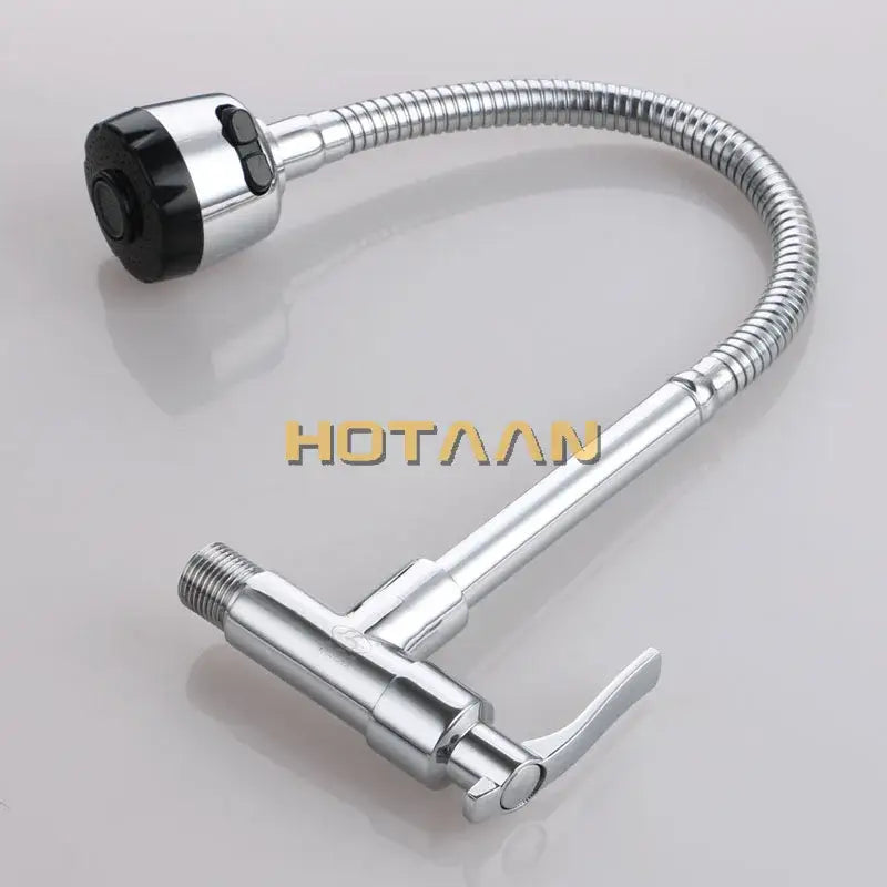 Silver Brass Kitchen Faucet