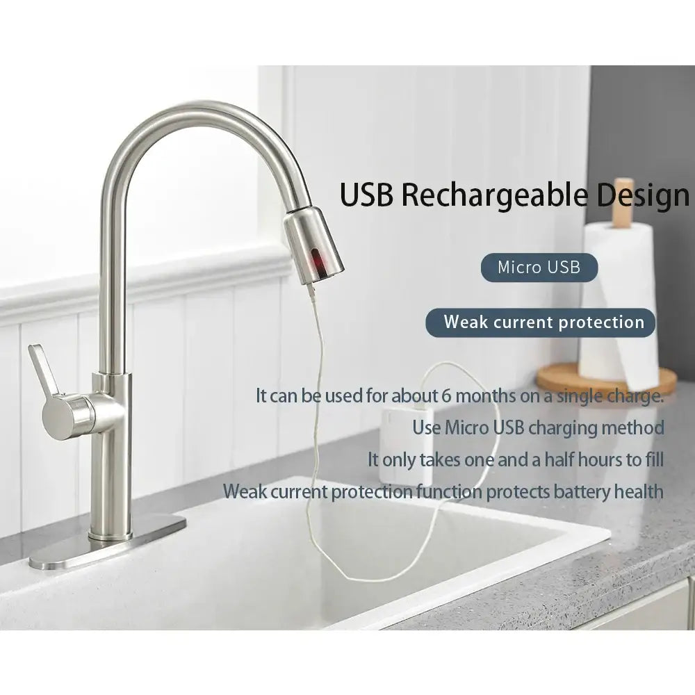 Brushed Nickel Sensor Faucet