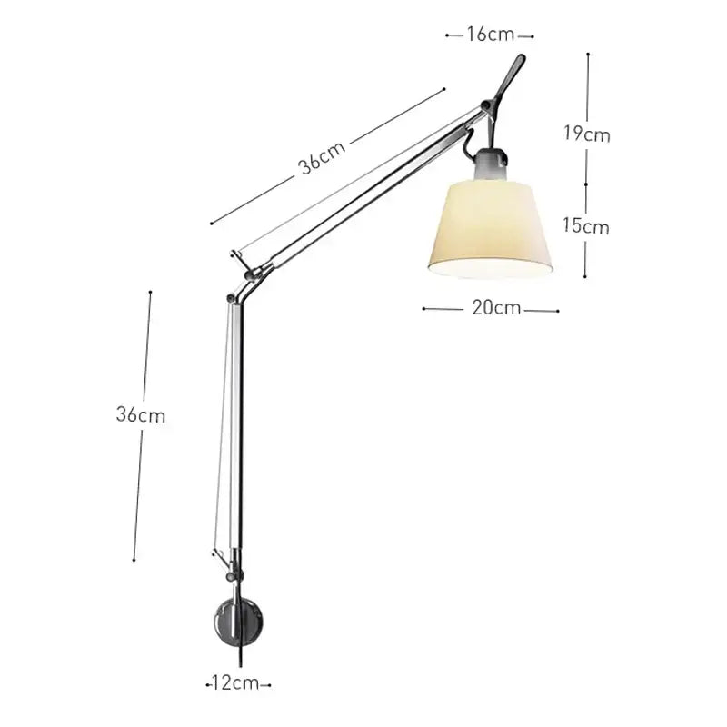 Silver Swing Arm Wall Lamp