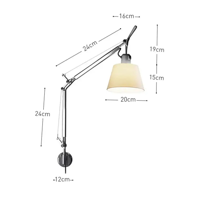 Silver Swing Arm Wall Lamp
