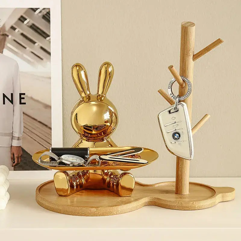 Silver Resin Rabbit Tray