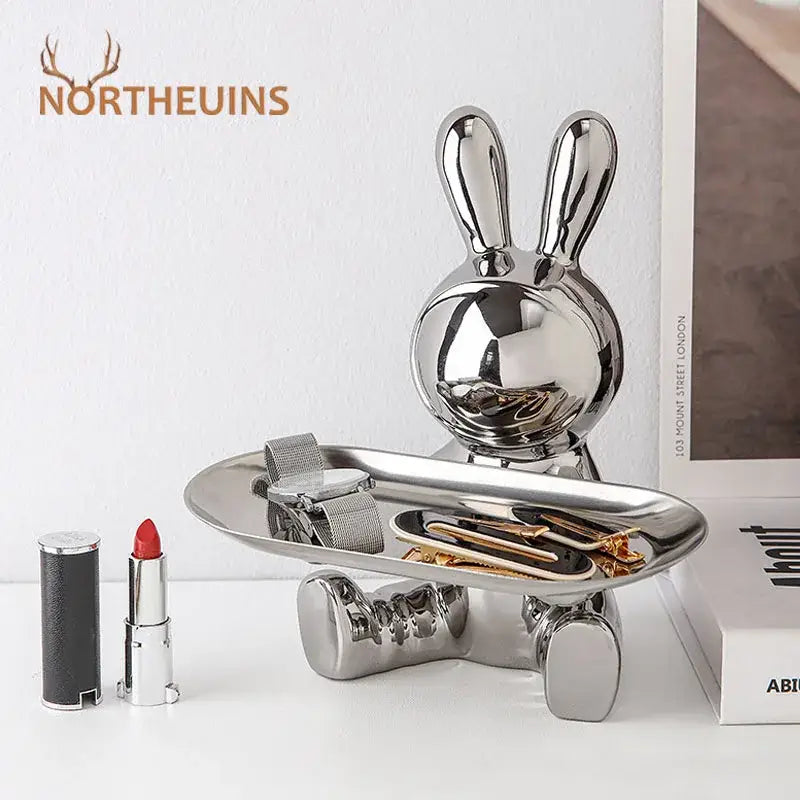 Silver Resin Rabbit Tray