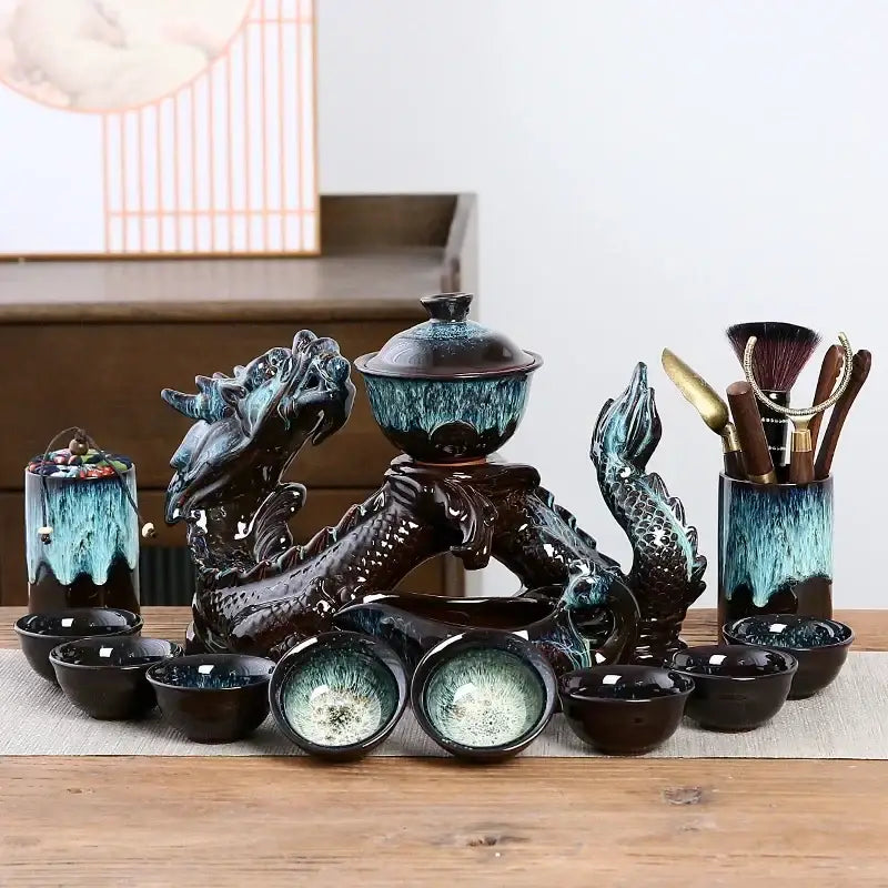 Silver Dragon Tea Set