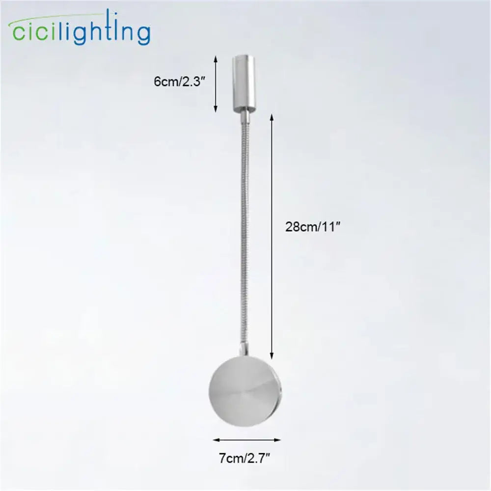 Silver Gooseneck LED Sconce