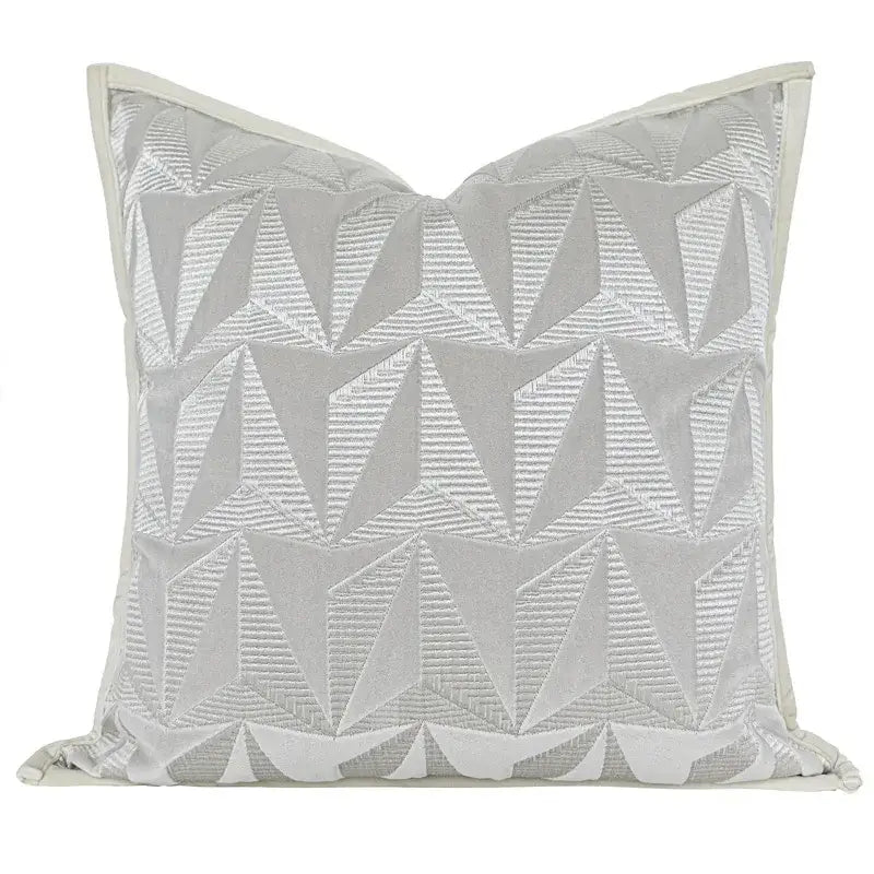 Silver Geometric Pillow Cover