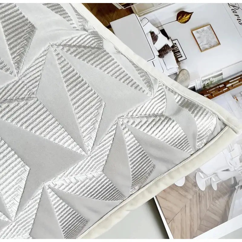 Silver Geometric Pillow Cover