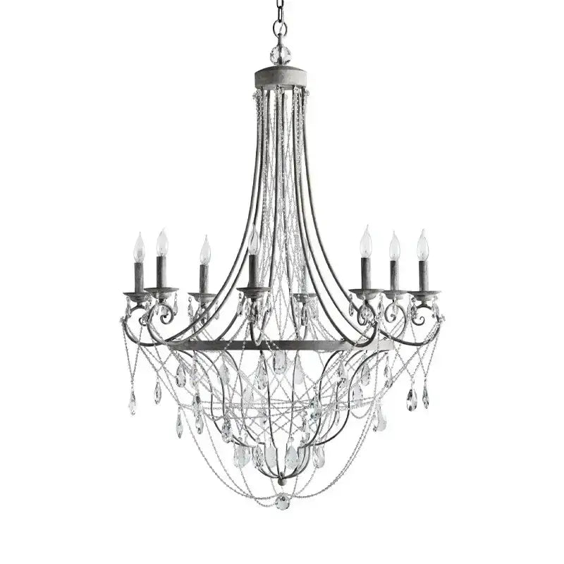 Iron Crystal Pendant Light D83cm H132cm