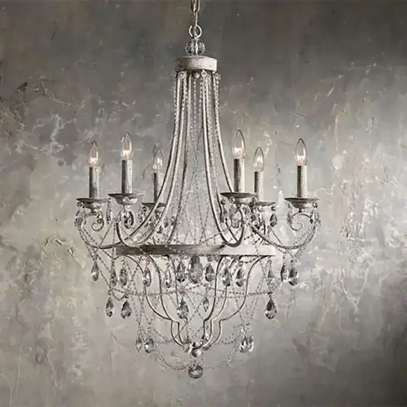 Iron Crystal Pendant Light D83cm H132cm