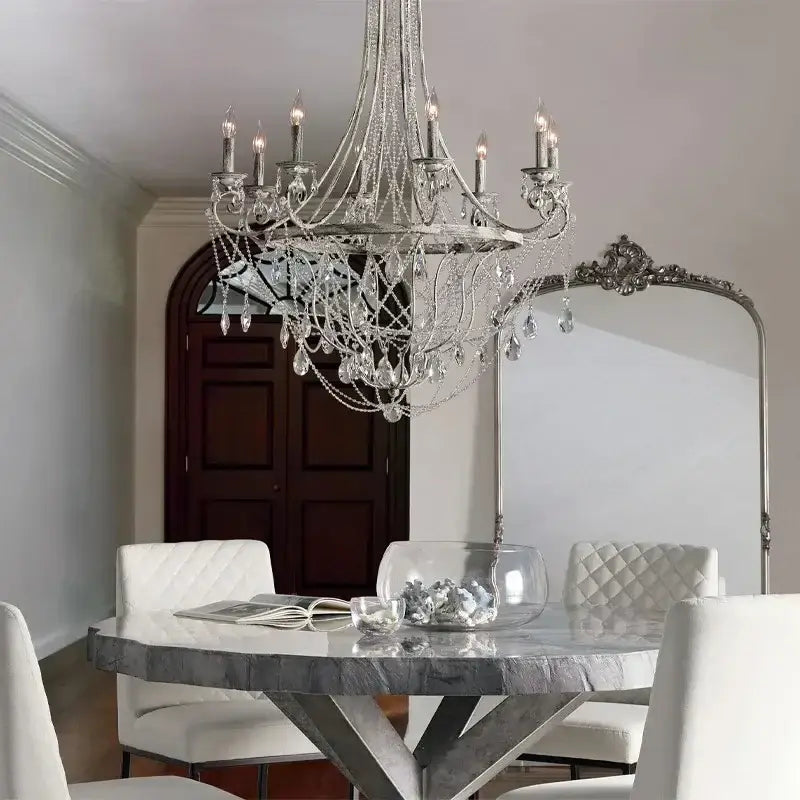 Iron Crystal Pendant Light D83cm H132cm