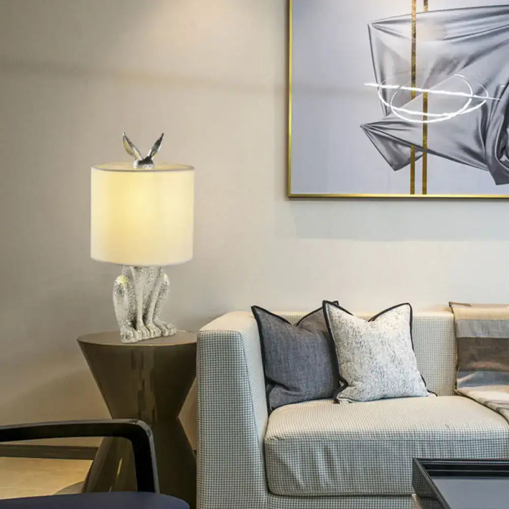 Silver Rabbit Table Lamp
