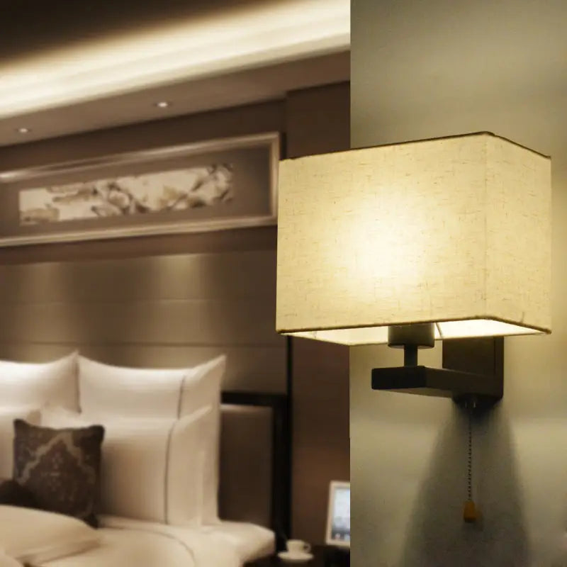 Beige Fabric Wall Lamp