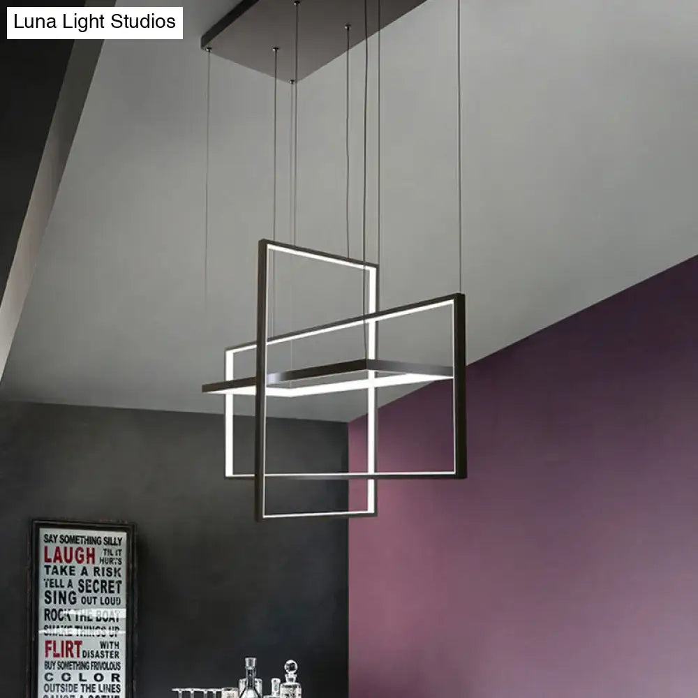 Black Metal Linear LED 38-Inch Island Light