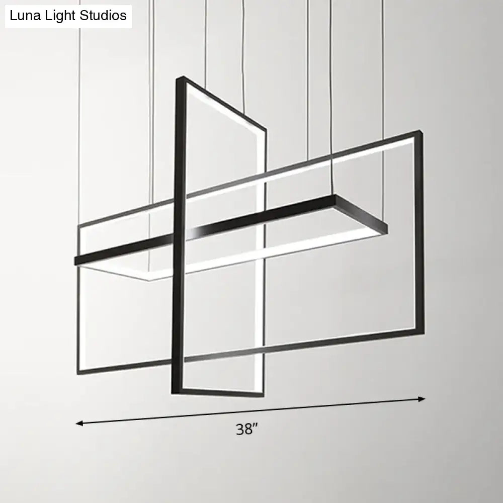 Black Metal Linear LED 38-Inch Island Light