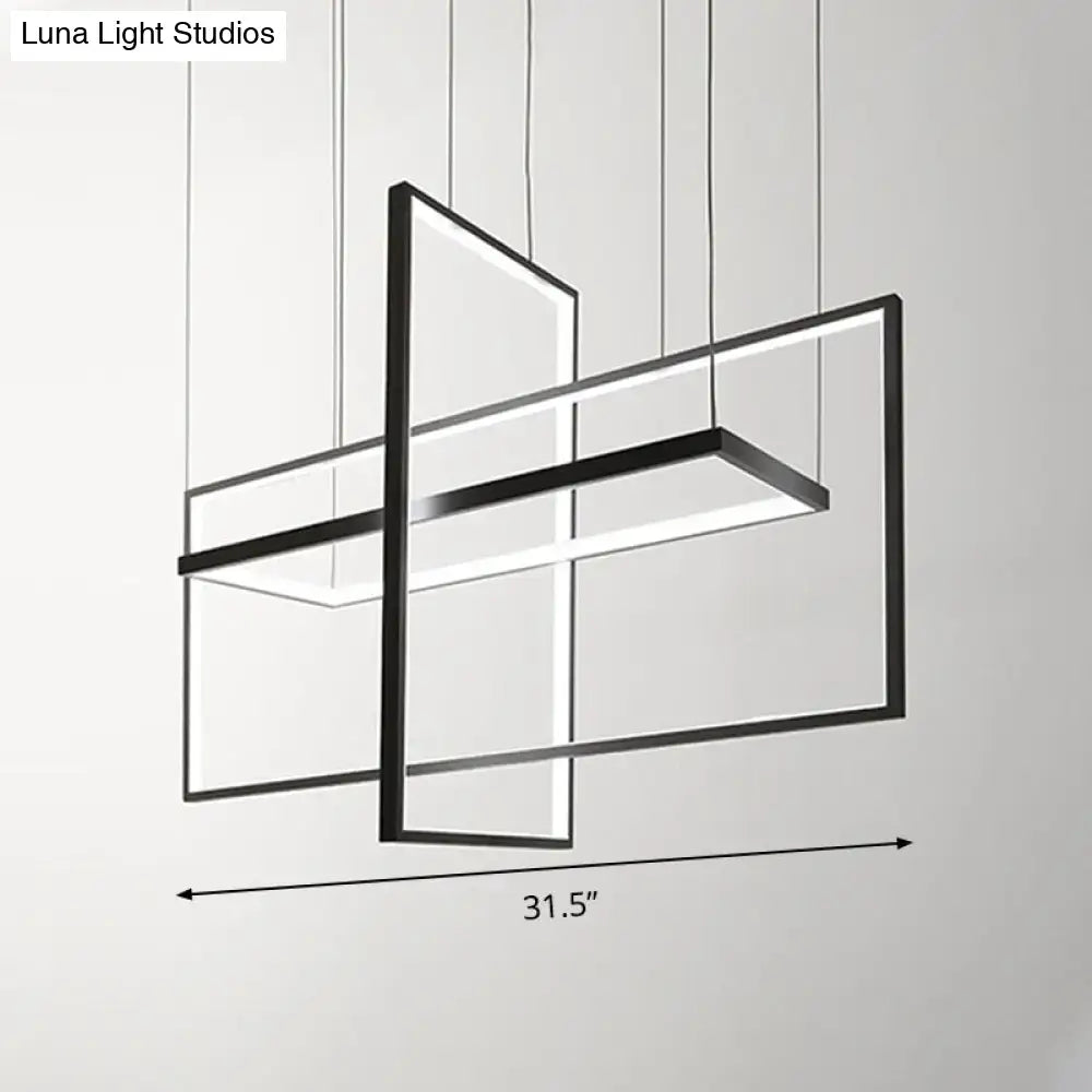 Black Metal Linear LED 38-Inch Island Light