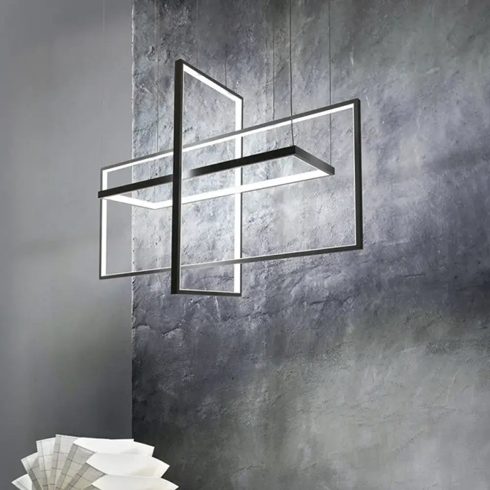 Black Metal Linear LED 38-Inch Island Light