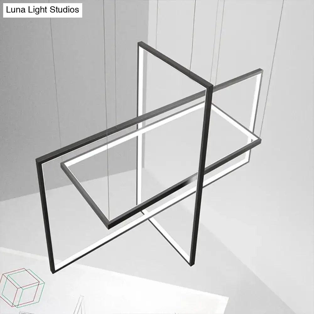 Black Metal Linear LED 38-Inch Island Light