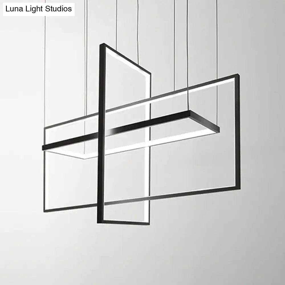 Black Metal Linear LED 38-Inch Island Light