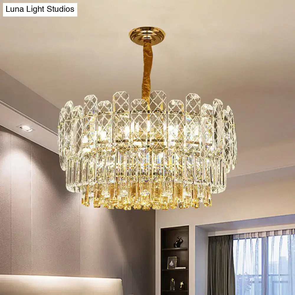 Gold Amber Crystal Chandelier