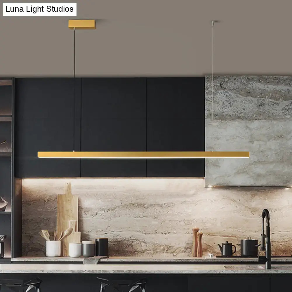 Gold Rectangular Pendant Light