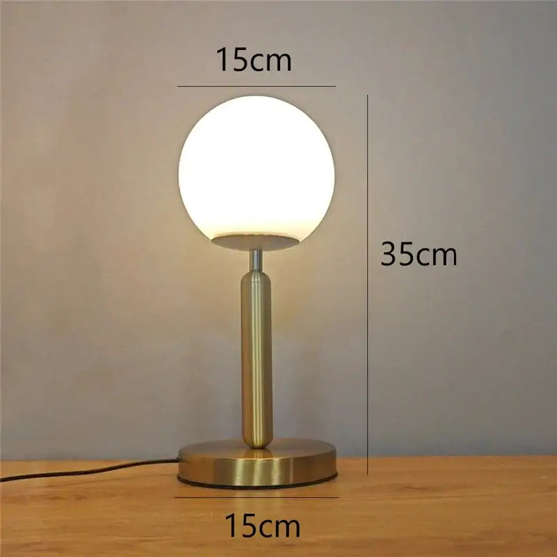 Brass Glass Table Lamp with Frosted Milk Glass