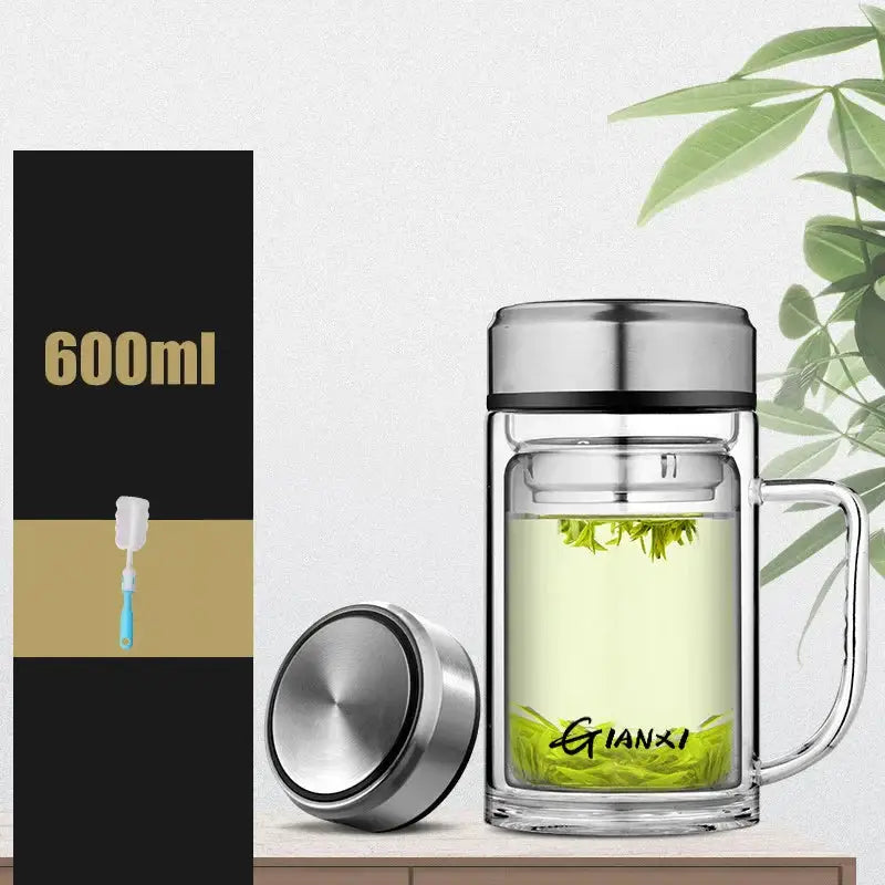 Glass Double-Walled Water Bottle