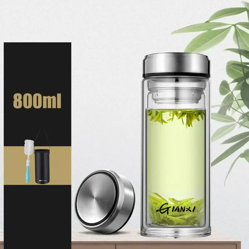 Glass Double-Walled Water Bottle