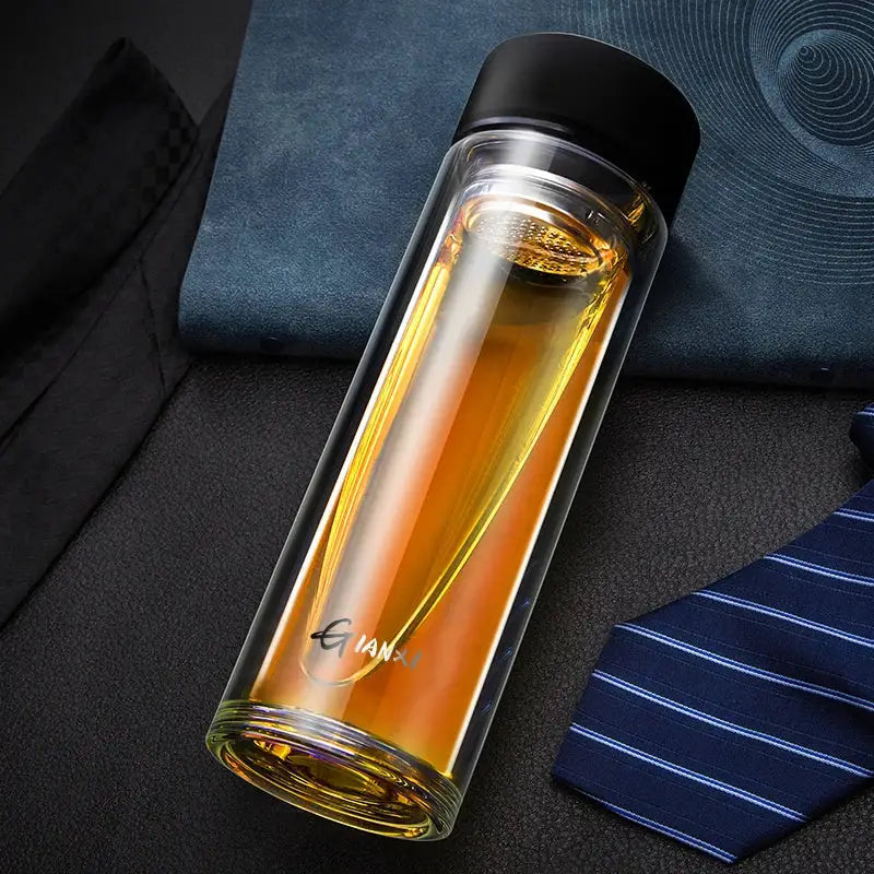 Glass Double-Walled Water Bottle