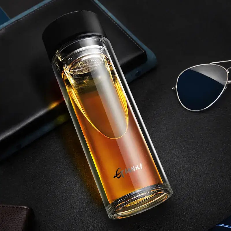 Glass Double-Walled Water Bottle