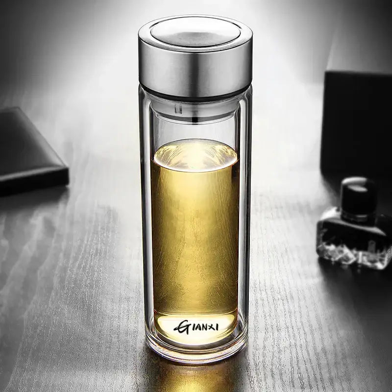 Glass Double-Walled Water Bottle