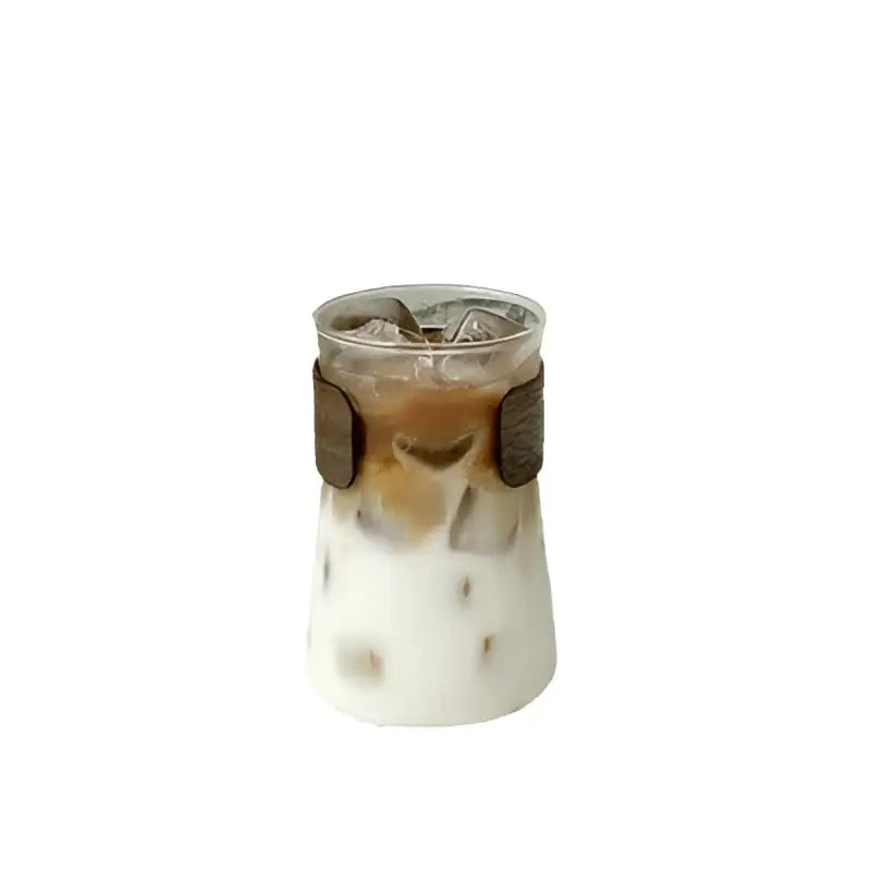 Glass Latte Tumbler Wood Band