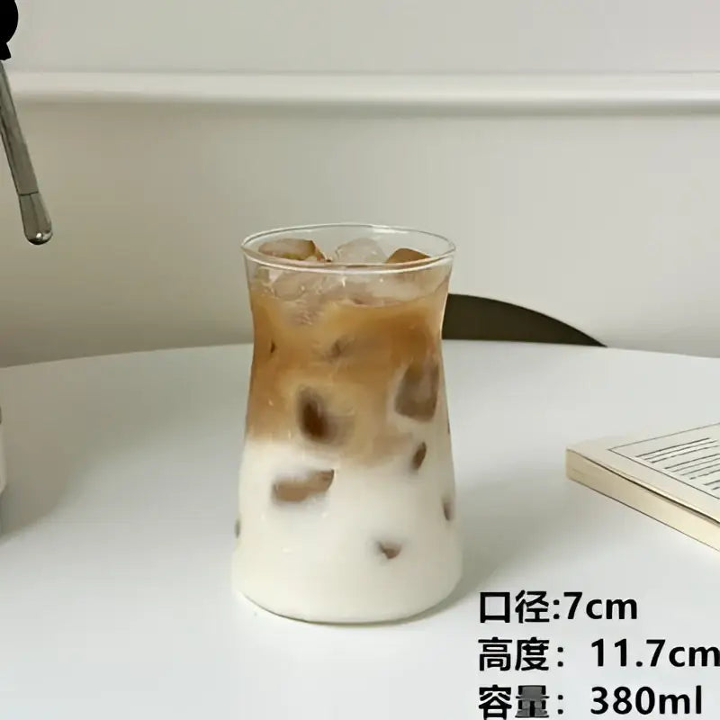 Glass Latte Tumbler Wood Band