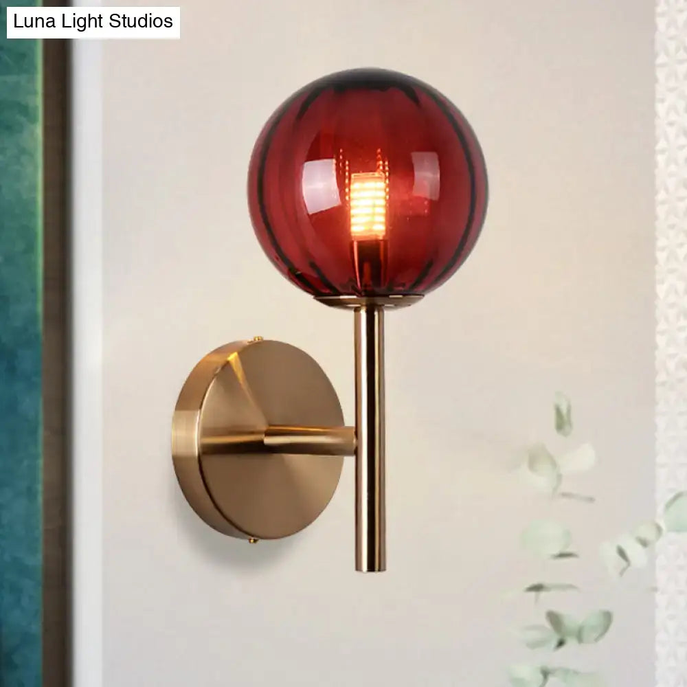 Amber Red Green Glass Wall Sconce