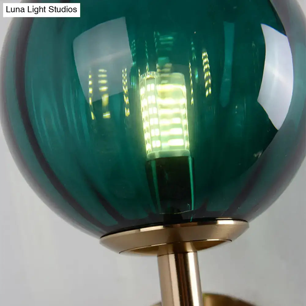 Amber Red Green Glass Wall Sconce