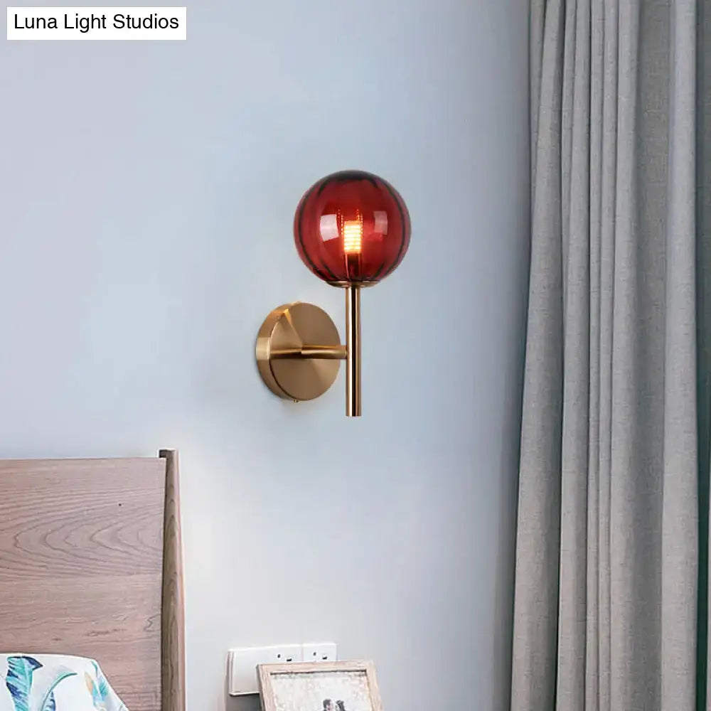 Amber Red Green Glass Wall Sconce