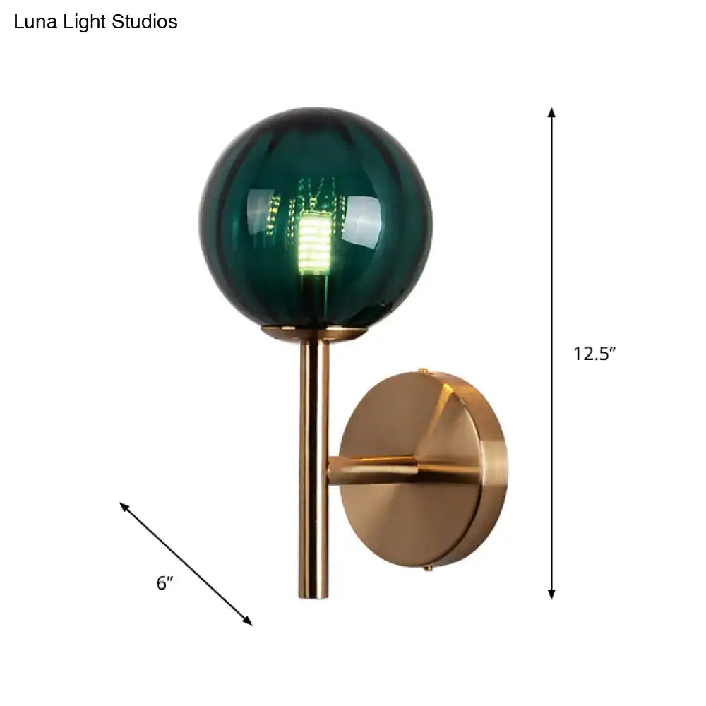 Amber Red Green Glass Wall Sconce