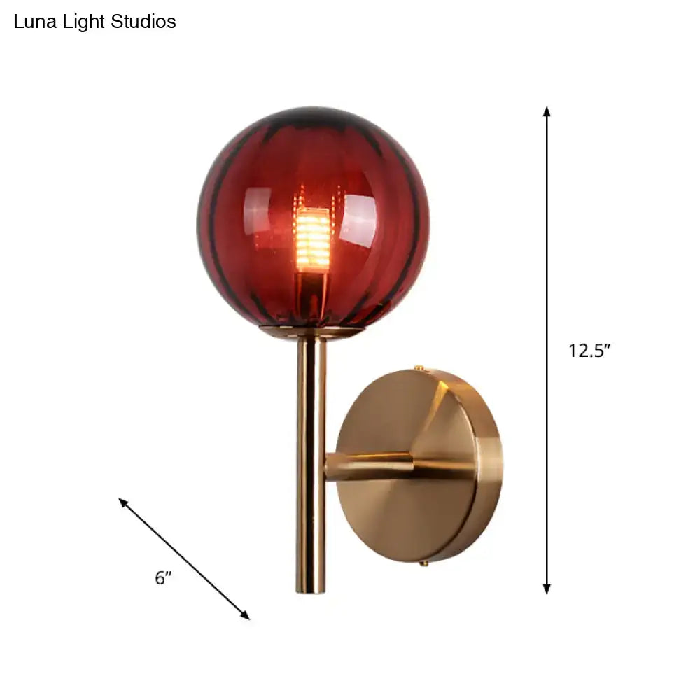 Amber Red Green Glass Wall Sconce