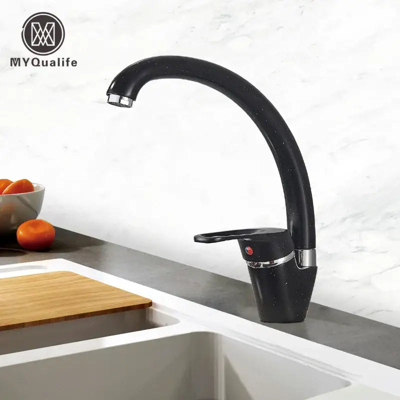 Black Chrome Kitchen Faucet Speckled Finish