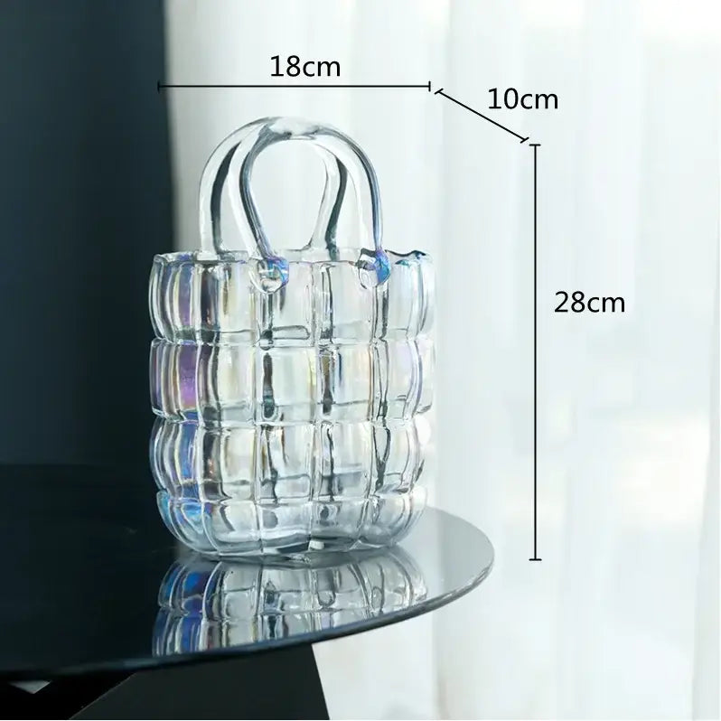 Amber Glass Handbag Vase