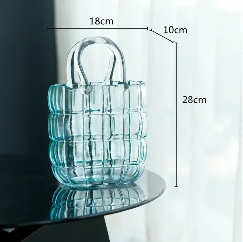 Amber Glass Handbag Vase