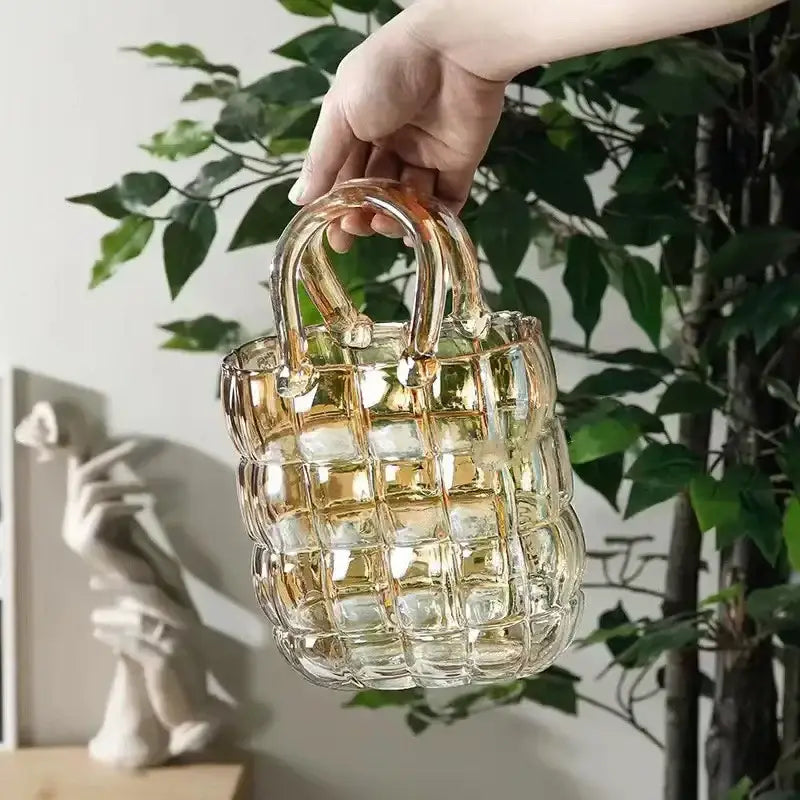 Amber Glass Handbag Vase