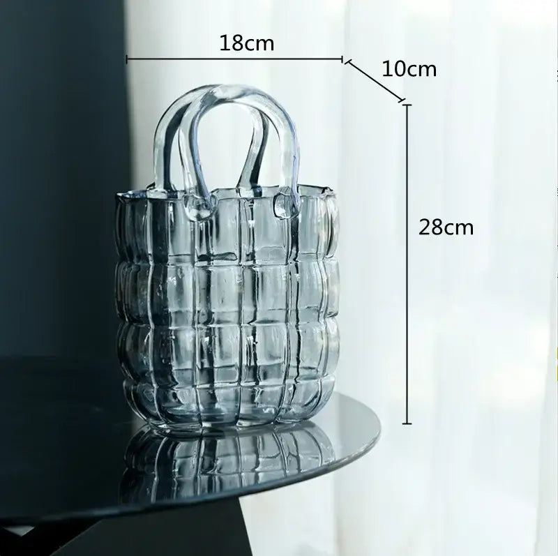 Amber Glass Handbag Vase