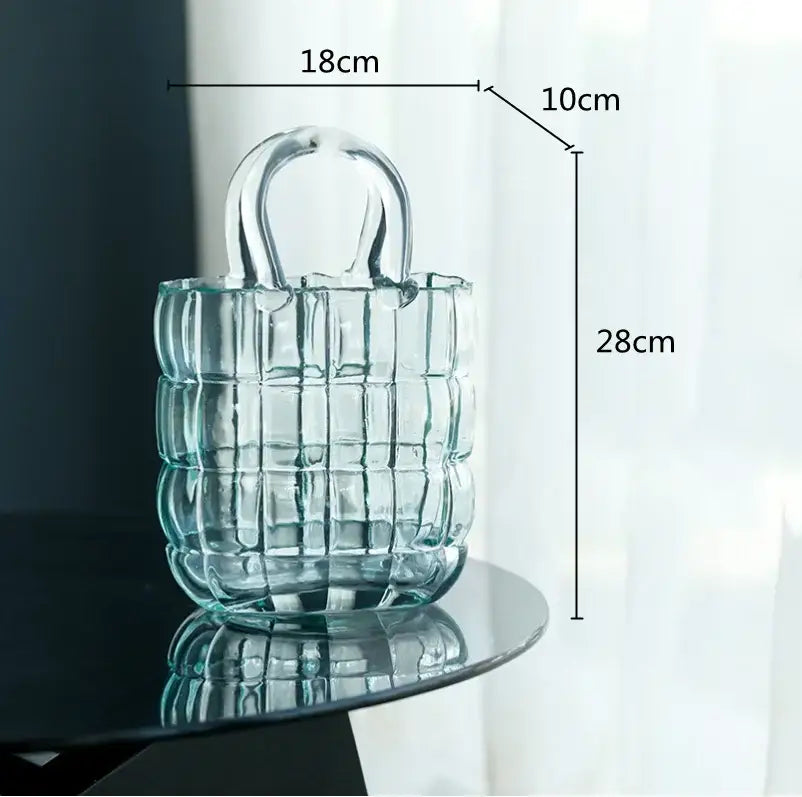 Amber Glass Handbag Vase