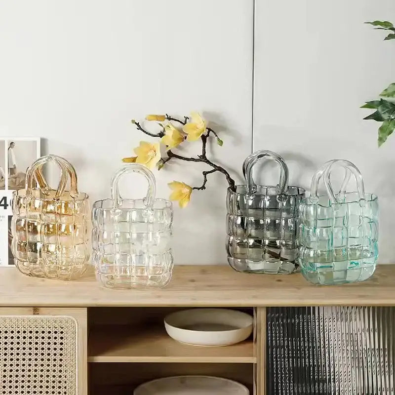 Amber Glass Handbag Vase
