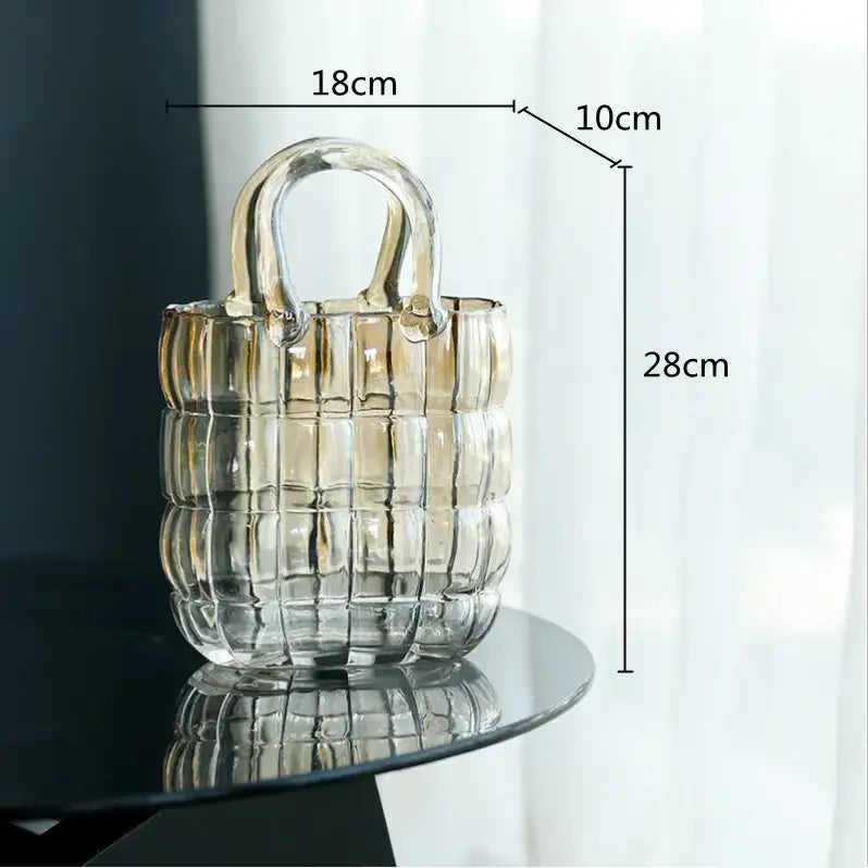 Amber Glass Handbag Vase