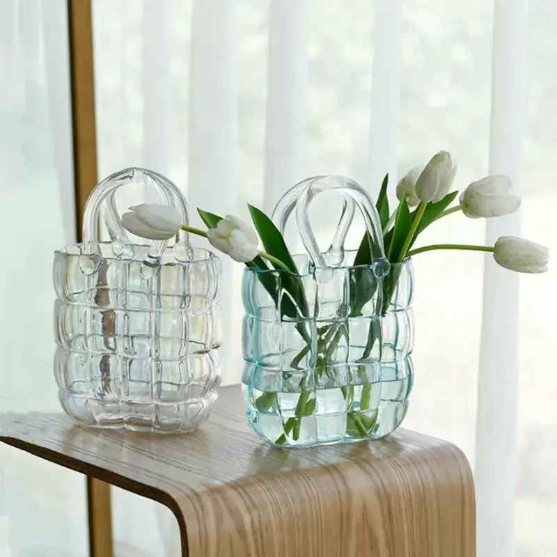 Amber Glass Handbag Vase