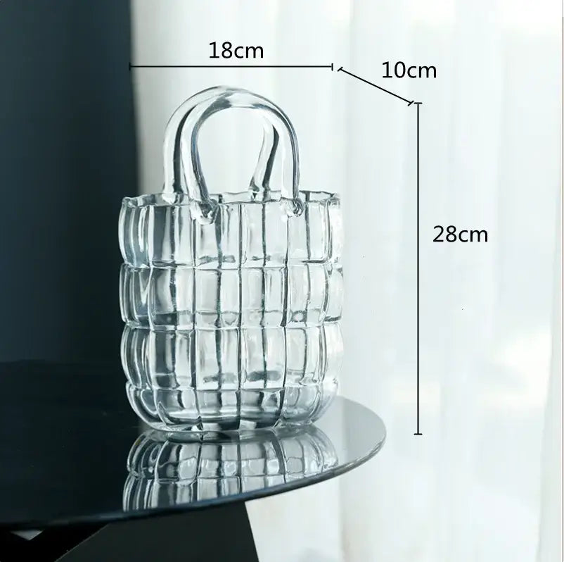 Amber Glass Handbag Vase