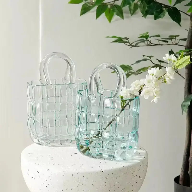 Amber Glass Handbag Vase