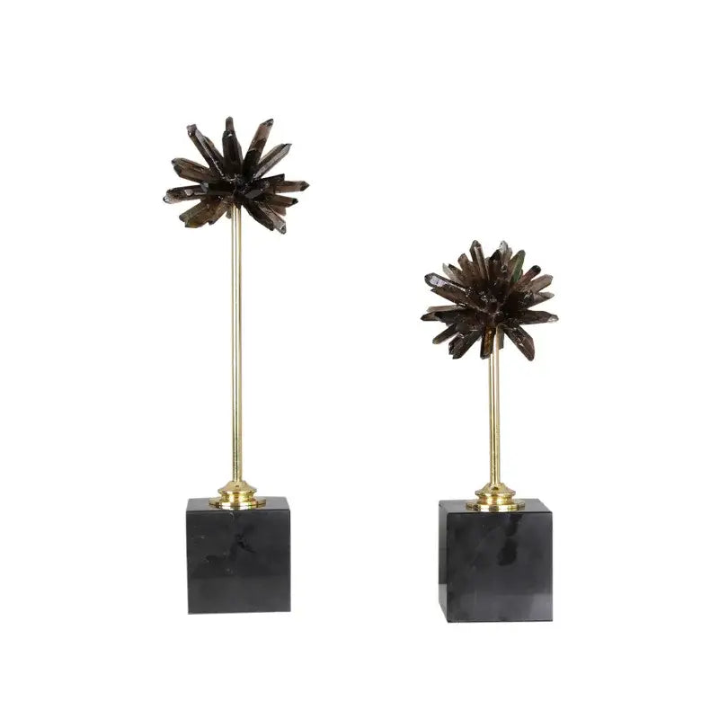 Quartz Crystal Flower Decor